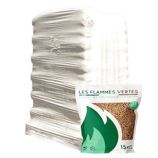 Pellets Flammes Vertes – 65 sacos (975 kg)