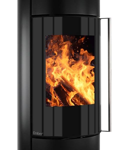 Salamandra a lenha Ember F-11 VG porta totalmente em vidro