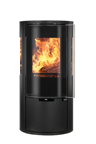 Salamandra a lenha Ember E-15 VG três faces envidraçadas