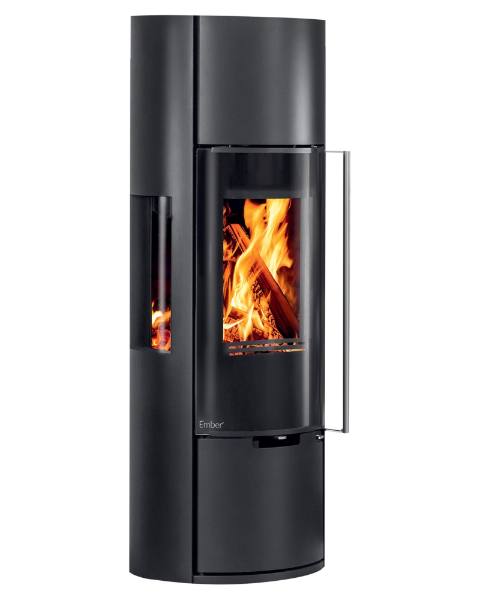 Salamandra a lenha Ember E-15 XL VG três faces envidraçadas