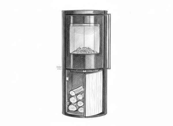 Salamandra a lenha Ember Cook – aquecer e cozinhar