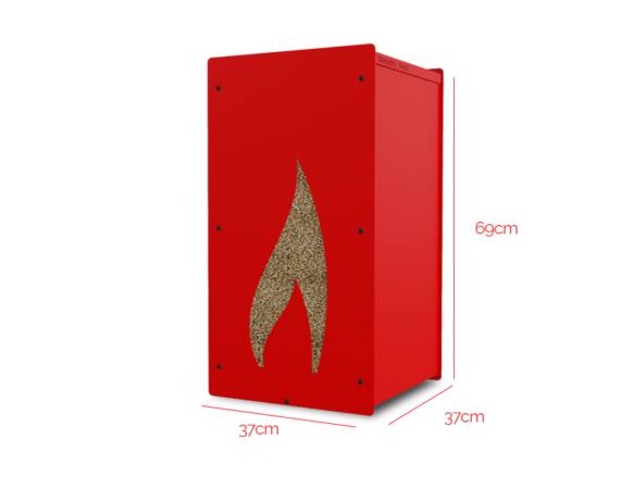 Caixa para pellets Granulebox Flamme – vermelha – 55 kg