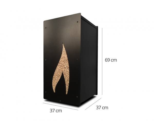 Caixa para pellets Granulebox Flamme – preta – 55 kg