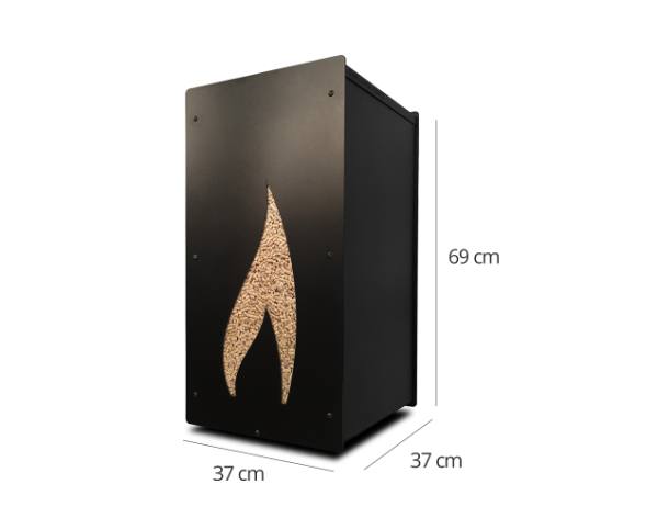 Caixa para pellets Granulebox Flamme – preta – 55 kg
