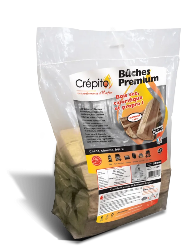 Lenha Premium Crépito - 25 cm - palete de 2 m³