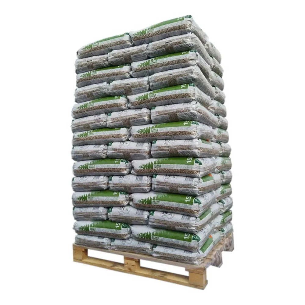 Green Forest pellets de madeira - palete de 70 sacos de 15 kg