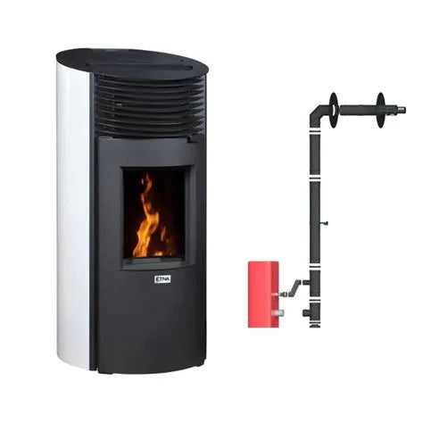 Salamandra a pellets estanque Roméo + kit de ventosa Dinak - 9 kW