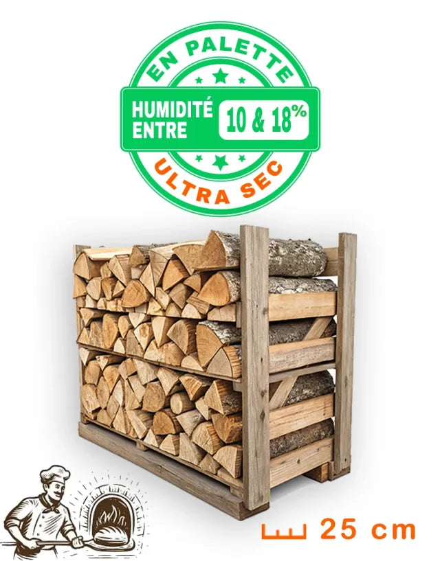 Lenha para restaurantes - palete de 25 cm
